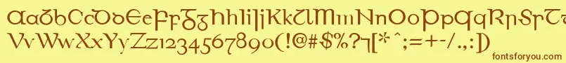 EirinnAsciiLl Font – Brown Fonts on Yellow Background