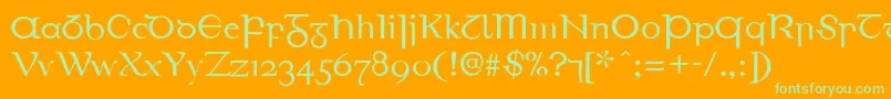 EirinnAsciiLl Font – Green Fonts on Orange Background