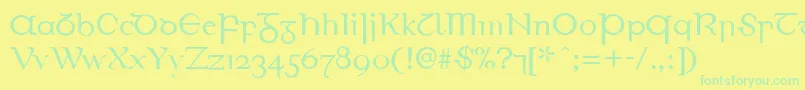 Police EirinnAsciiLl – polices vertes sur fond jaune