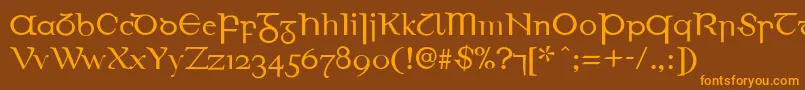EirinnAsciiLl Font – Orange Fonts on Brown Background