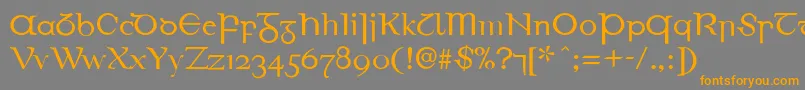 EirinnAsciiLl Font – Orange Fonts on Gray Background