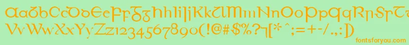 EirinnAsciiLl Font – Orange Fonts on Green Background