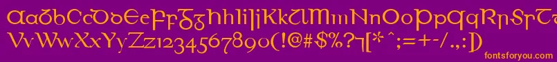 EirinnAsciiLl Font – Orange Fonts on Purple Background