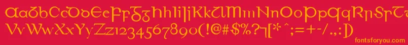 EirinnAsciiLl Font – Orange Fonts on Red Background