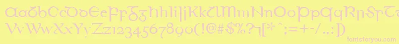 EirinnAsciiLl Font – Pink Fonts on Yellow Background