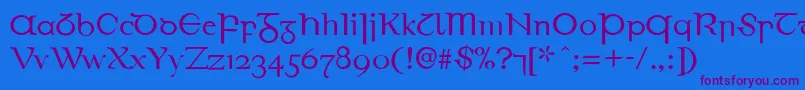 EirinnAsciiLl Font – Purple Fonts on Blue Background