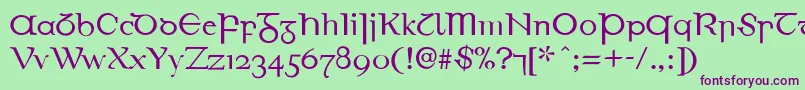 EirinnAsciiLl Font – Purple Fonts on Green Background