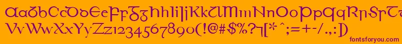 EirinnAsciiLl Font – Purple Fonts on Orange Background