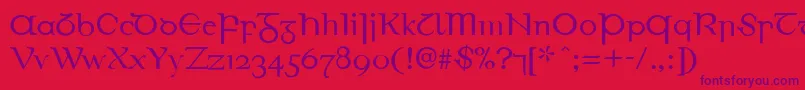 EirinnAsciiLl Font – Purple Fonts on Red Background