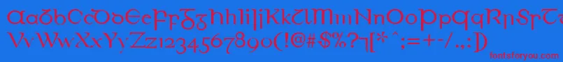 EirinnAsciiLl Font – Red Fonts on Blue Background