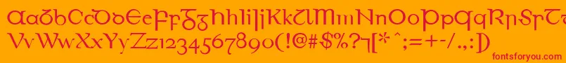 EirinnAsciiLl Font – Red Fonts on Orange Background