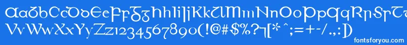 EirinnAsciiLl Font – White Fonts on Blue Background