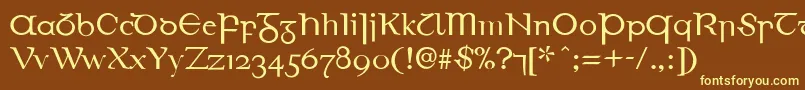 EirinnAsciiLl Font – Yellow Fonts on Brown Background