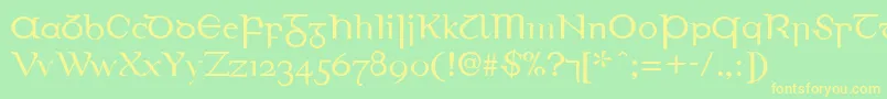 EirinnAsciiLl Font – Yellow Fonts on Green Background