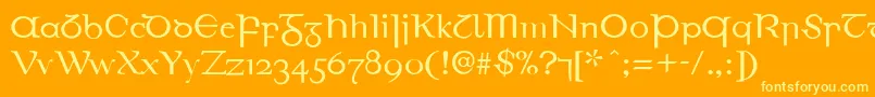 EirinnAsciiLl Font – Yellow Fonts on Orange Background