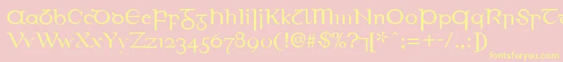 EirinnAsciiLl Font – Yellow Fonts on Pink Background