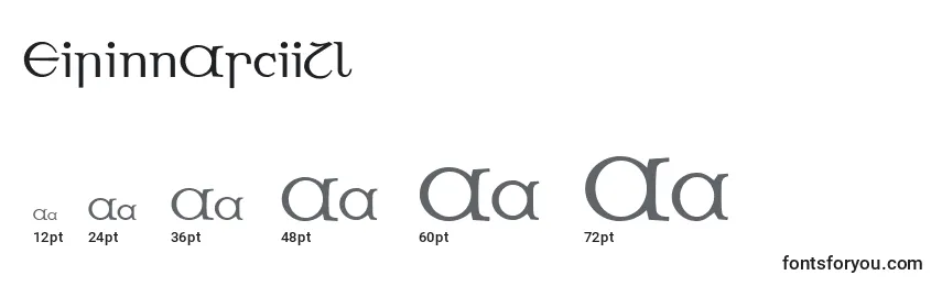 Размеры шрифта EirinnAsciiLl