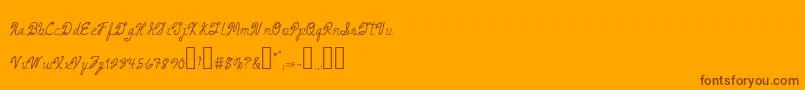 Fonte ArmandExtra – fontes marrons em um fundo laranja