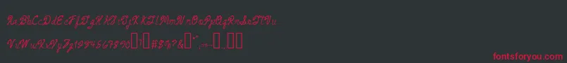 フォントArmandExtra – 黒い背景に赤い文字
