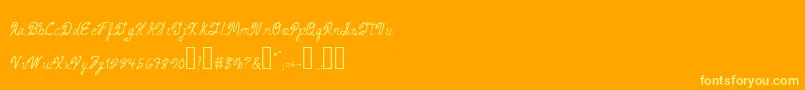 Fonte ArmandExtra – fontes amarelas em um fundo laranja