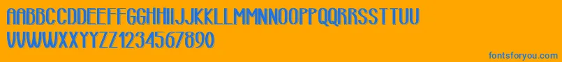 RetroLinedAreaDemoVersion Font – Blue Fonts on Orange Background