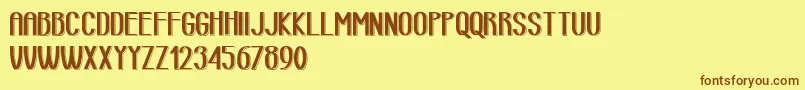 RetroLinedAreaDemoVersion Font – Brown Fonts on Yellow Background