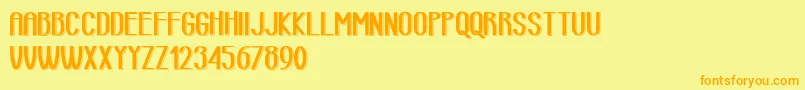 RetroLinedAreaDemoVersion Font – Orange Fonts on Yellow Background