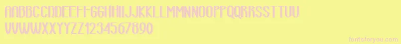 RetroLinedAreaDemoVersion Font – Pink Fonts on Yellow Background