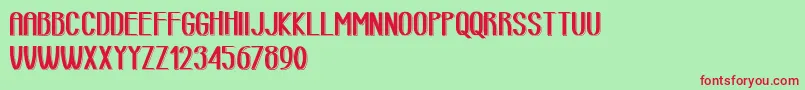 RetroLinedAreaDemoVersion Font – Red Fonts on Green Background