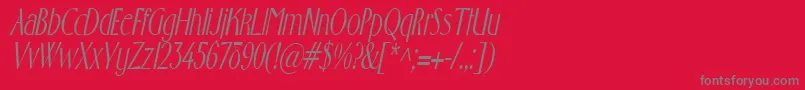 フォントGabrielcondensedItalic – 赤い背景に灰色の文字