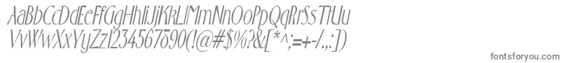 フォントGabrielcondensedItalic – 白い背景に灰色の文字