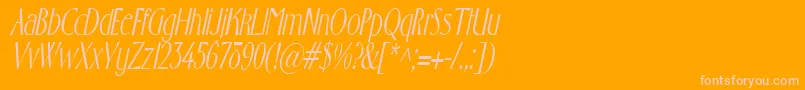 GabrielcondensedItalic Font – Pink Fonts on Orange Background