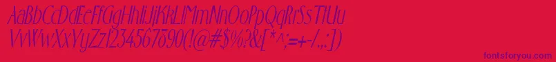 GabrielcondensedItalic Font – Purple Fonts on Red Background