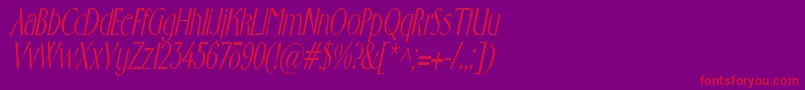 GabrielcondensedItalic Font – Red Fonts on Purple Background