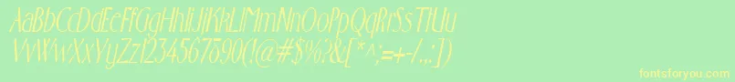 GabrielcondensedItalic Font – Yellow Fonts on Green Background