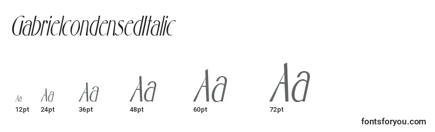GabrielcondensedItalic Font Sizes