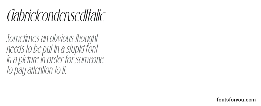 Review of the GabrielcondensedItalic Font