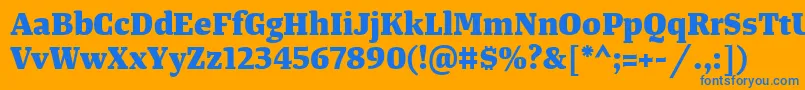 TangerserifmediumExtrabold Font – Blue Fonts on Orange Background