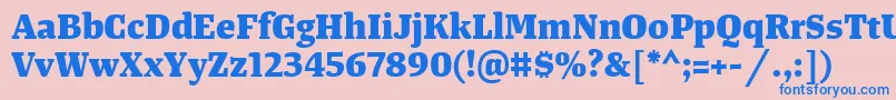 TangerserifmediumExtrabold Font – Blue Fonts on Pink Background