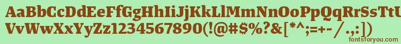 TangerserifmediumExtrabold Font – Brown Fonts on Green Background