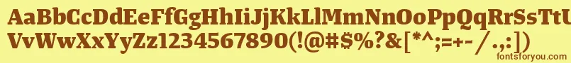 TangerserifmediumExtrabold Font – Brown Fonts on Yellow Background