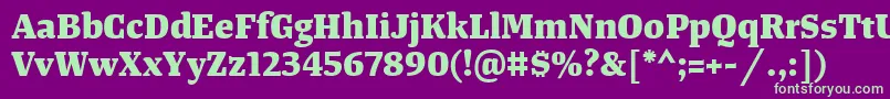 TangerserifmediumExtrabold Font – Green Fonts on Purple Background