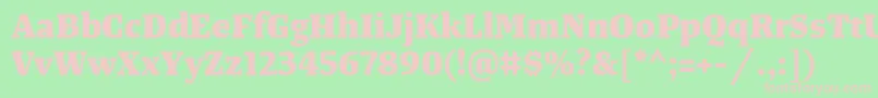 TangerserifmediumExtrabold Font – Pink Fonts on Green Background