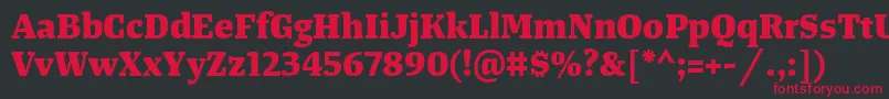 TangerserifmediumExtrabold Font – Red Fonts on Black Background