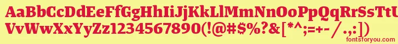 TangerserifmediumExtrabold-fontti – punaiset fontit keltaisella taustalla
