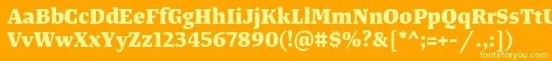 TangerserifmediumExtrabold Font – Yellow Fonts on Orange Background