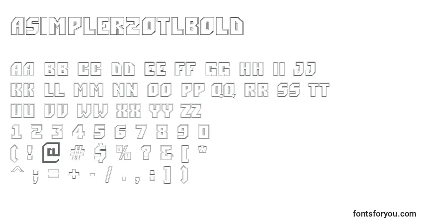 Fuente ASimpler2otlBold - alfabeto, números, caracteres especiales