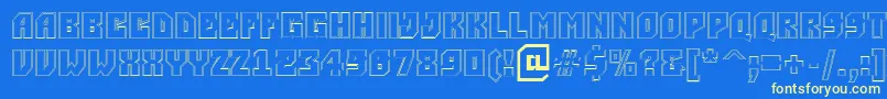 ASimpler2otlBold Font – Yellow Fonts on Blue Background