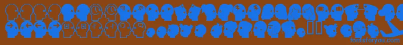 フォントLlfaces2 – 茶色の背景に青い文字