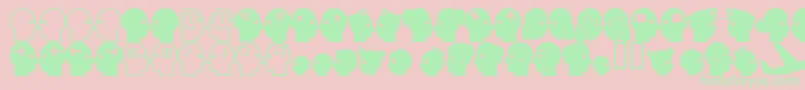 Llfaces2-fontti – vihreät fontit vaaleanpunaisella taustalla